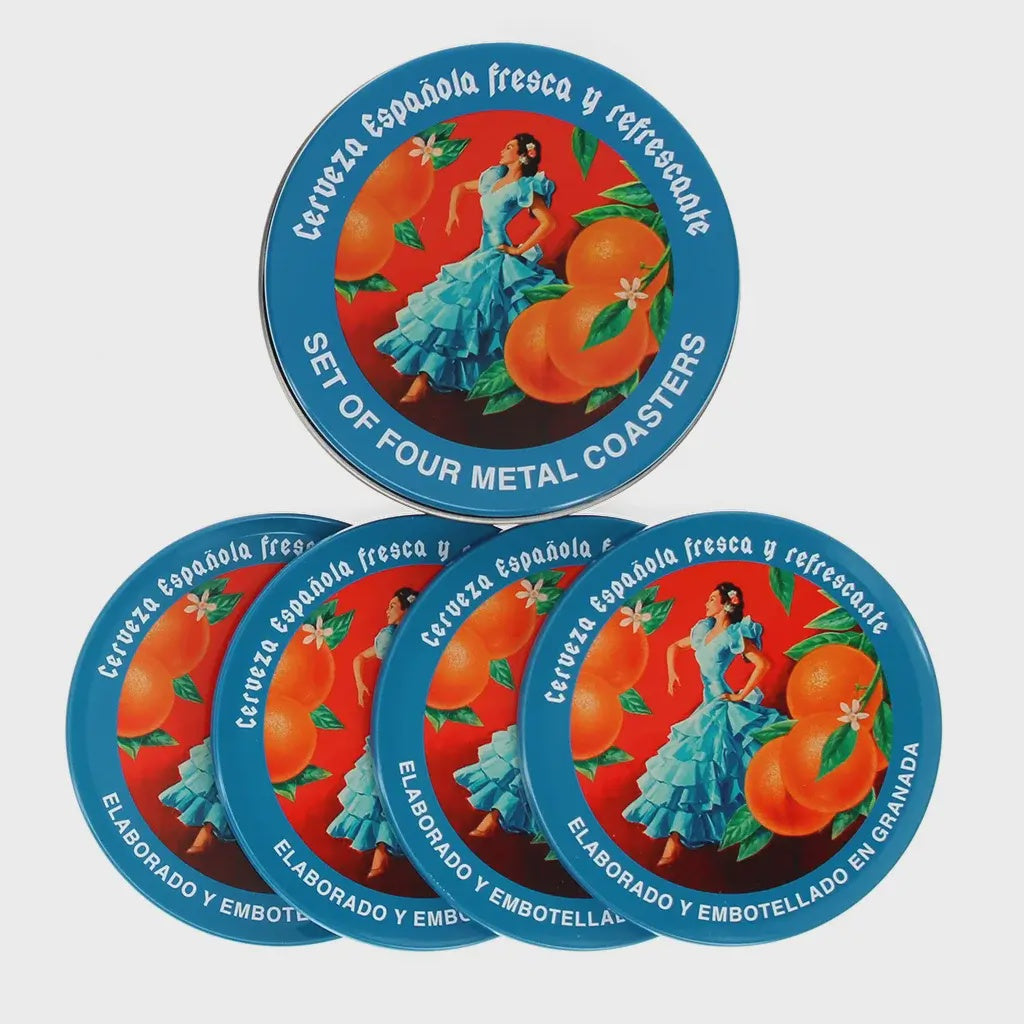 Cerveza Española Metal Coaster Set of 4