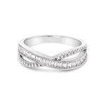 Cubic Zirconia Double Twist Ring Size 8
