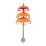 Bali Ceremonial Triple Parasol | Orange & Gold