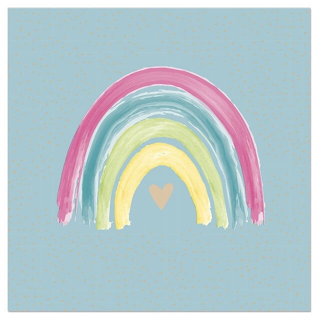 Painted Rainbow & Heart Paper Napkin