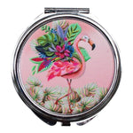 Round Pink Flamingo Pill Box