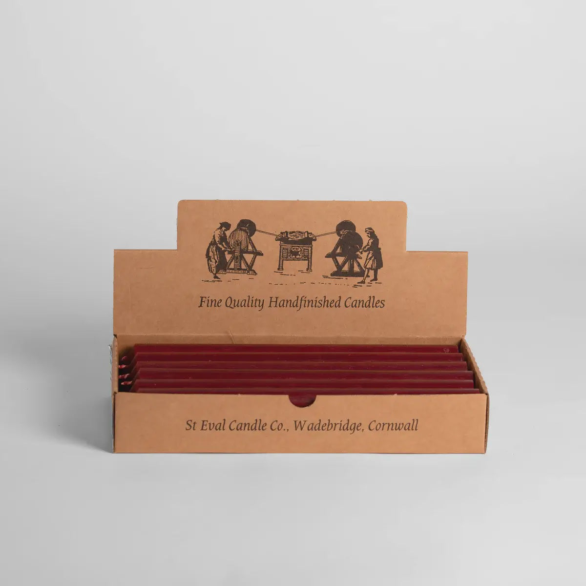 St Eval Unscented Dinner Candle 7/8 x 10 | Red