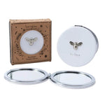 Silver BumblebeeWhite Compact Mirror