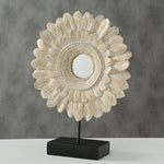 Ant. Gold Feather Deco on Base. H42