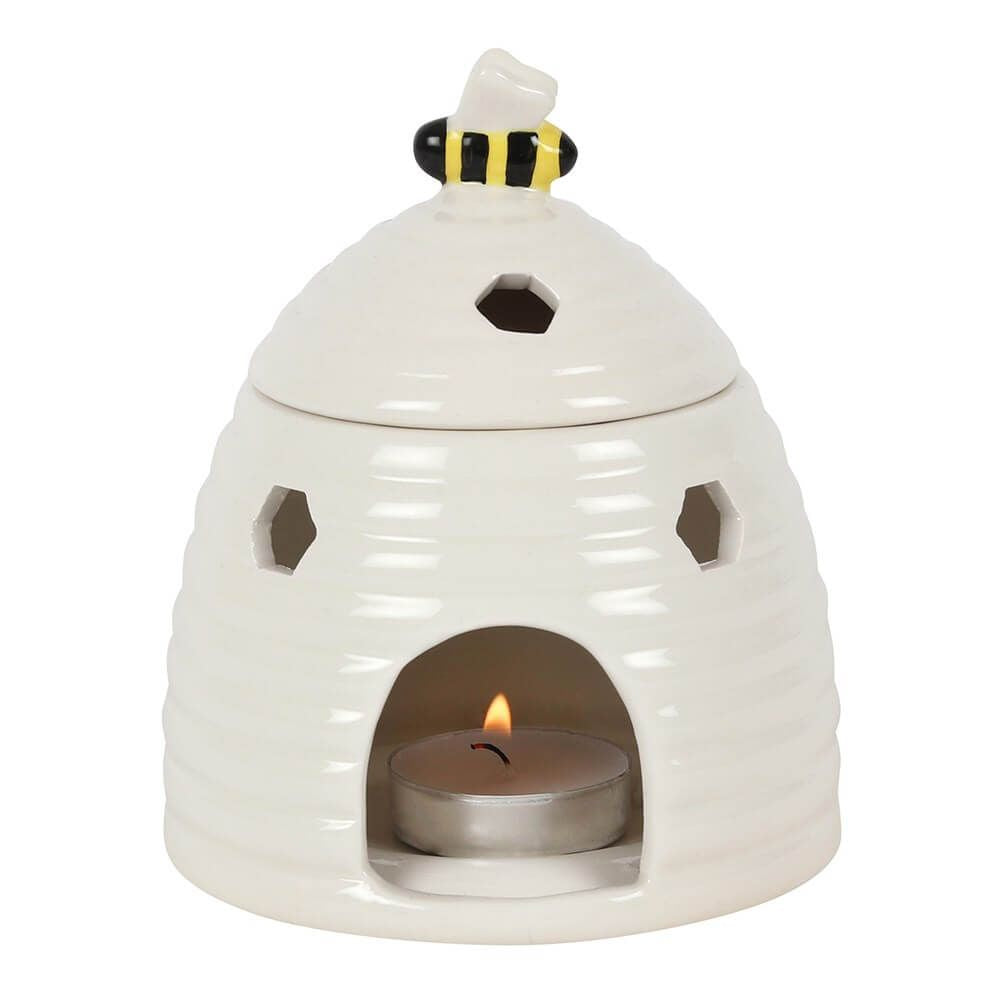 White Beehive Oil Burner. H14cm