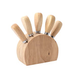 Wooden Cheese Knife Block Set of 5 Knives