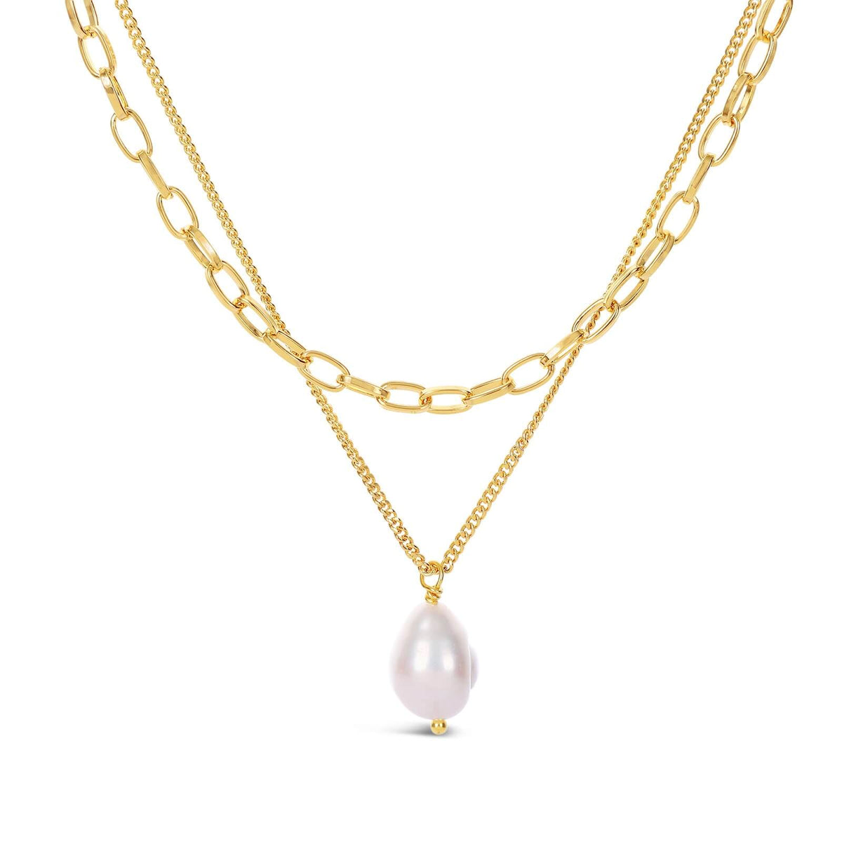 14K Gold Plated Freshwater Pearl Necklace N2152