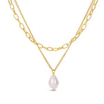 14K Gold Plated Freshwater Pearl Necklace N2152