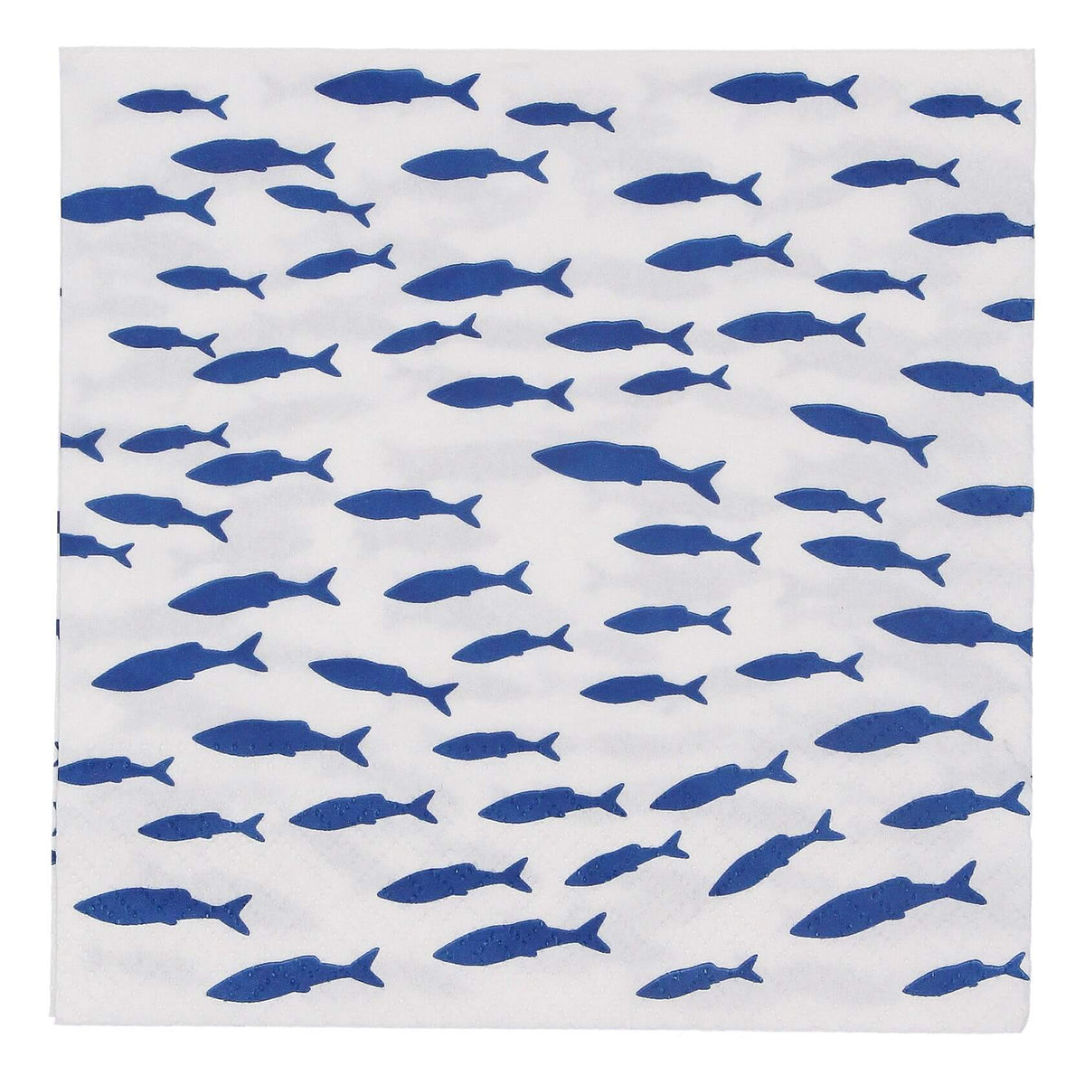 Shoal of Blue Fish Paper Napkins by Gisela Graham, pack of 20