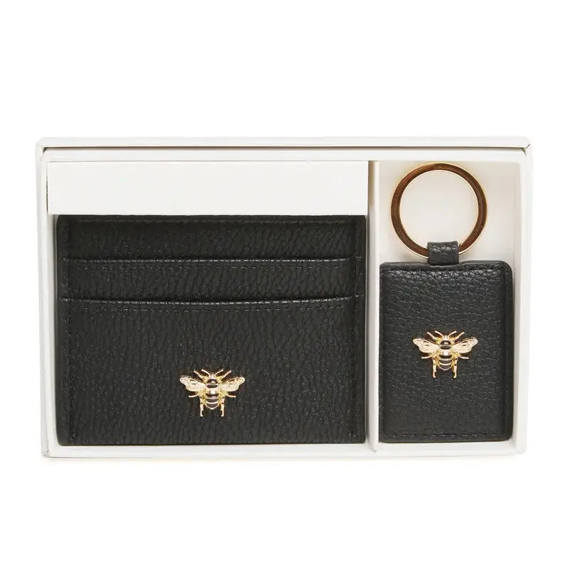 Black Bow Card Holder & Keyring Gift Set