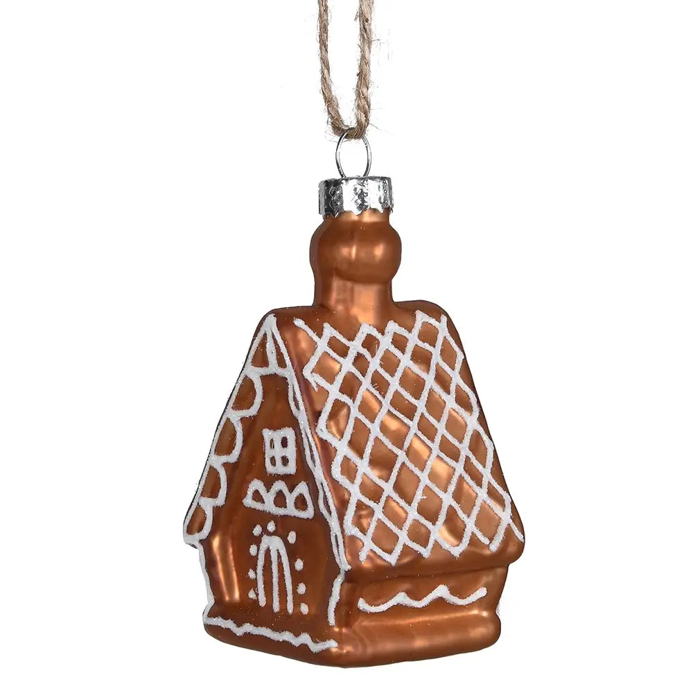 Gingerbread Cottage Glass Bauble