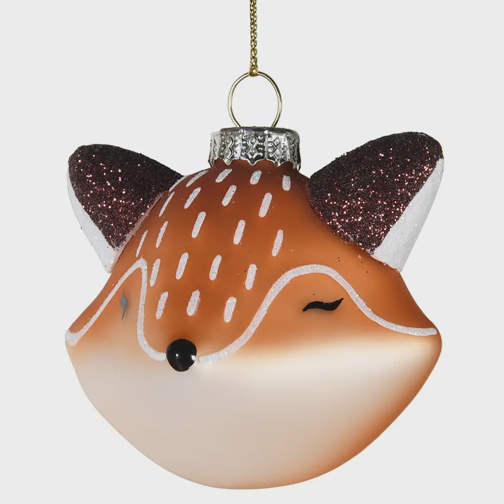 Fox Head Glass Bauble