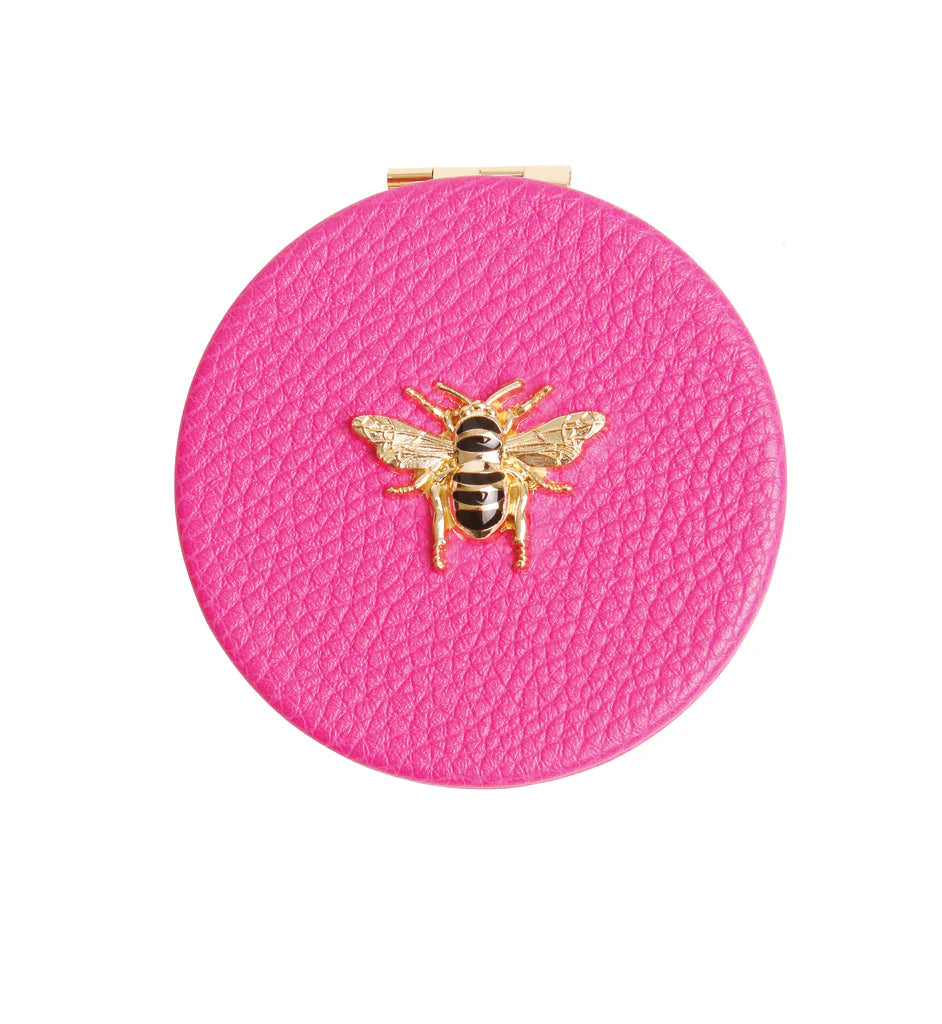 Hot Pink Round Mirror Compact