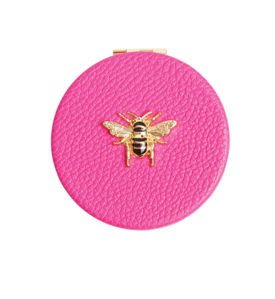 Hot Pink Round Compact Mirror by Alice Wheeler in Southend