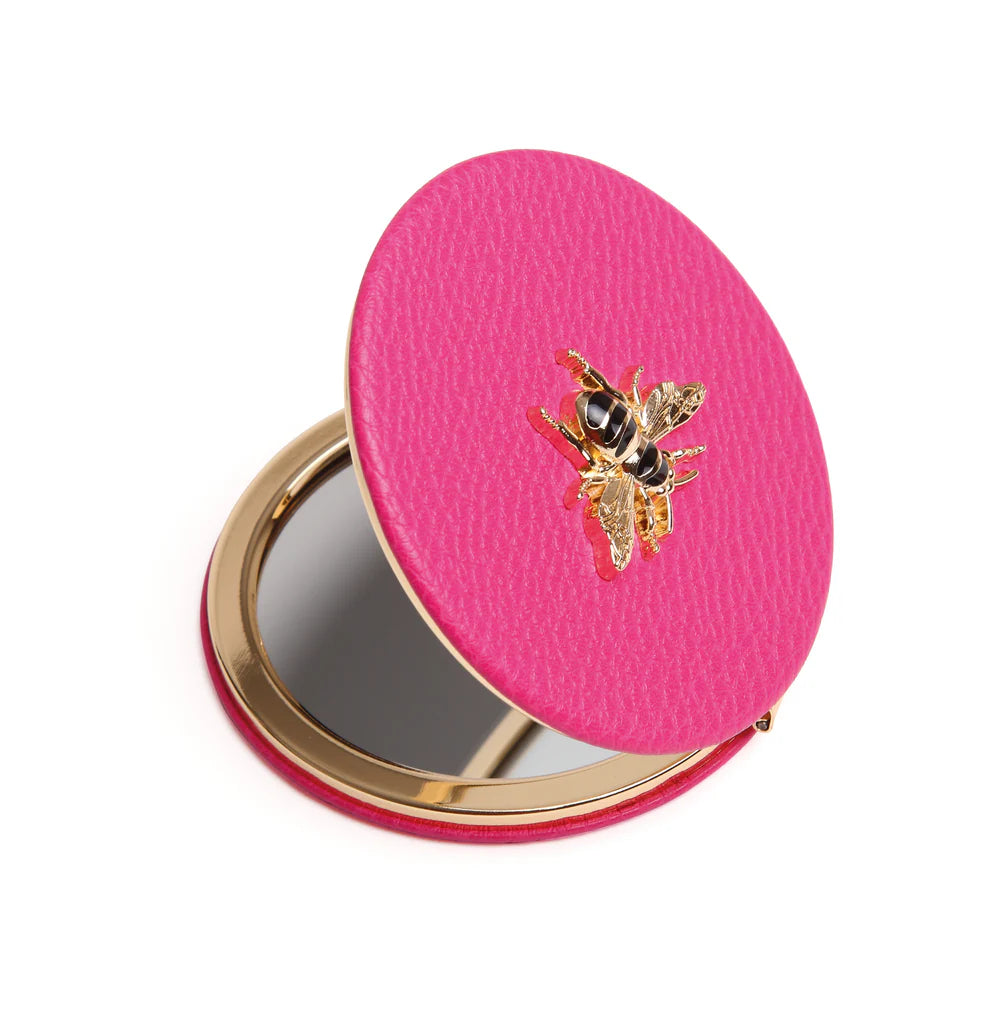 Hot Pink Round Mirror Compact