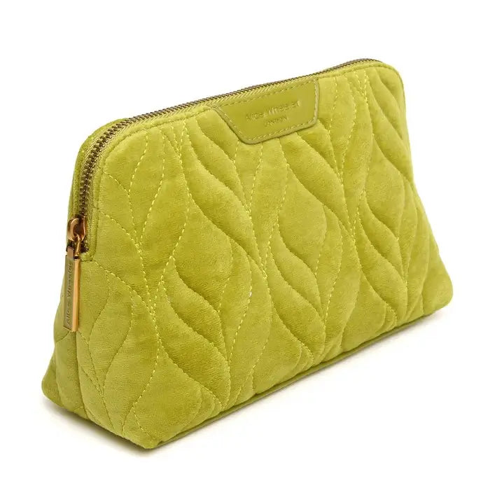 Lime Velvet Make up Bag