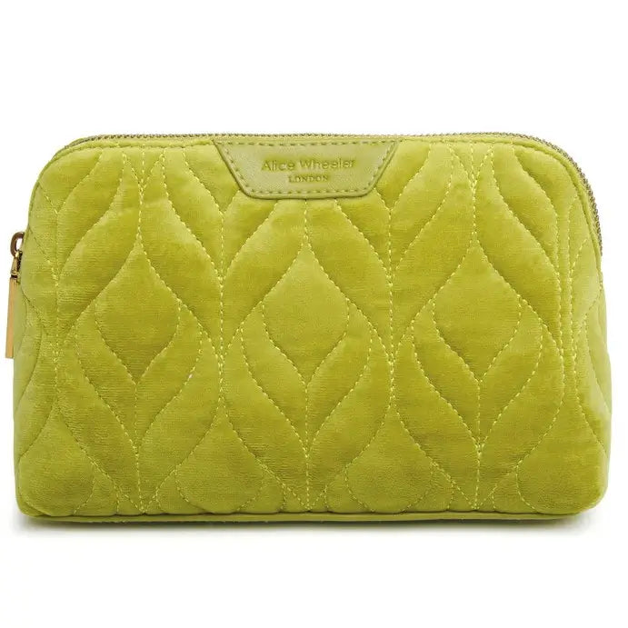 Buy Lime Velvet Make up Bag by Alice Wheeler at Under the Sun Southend