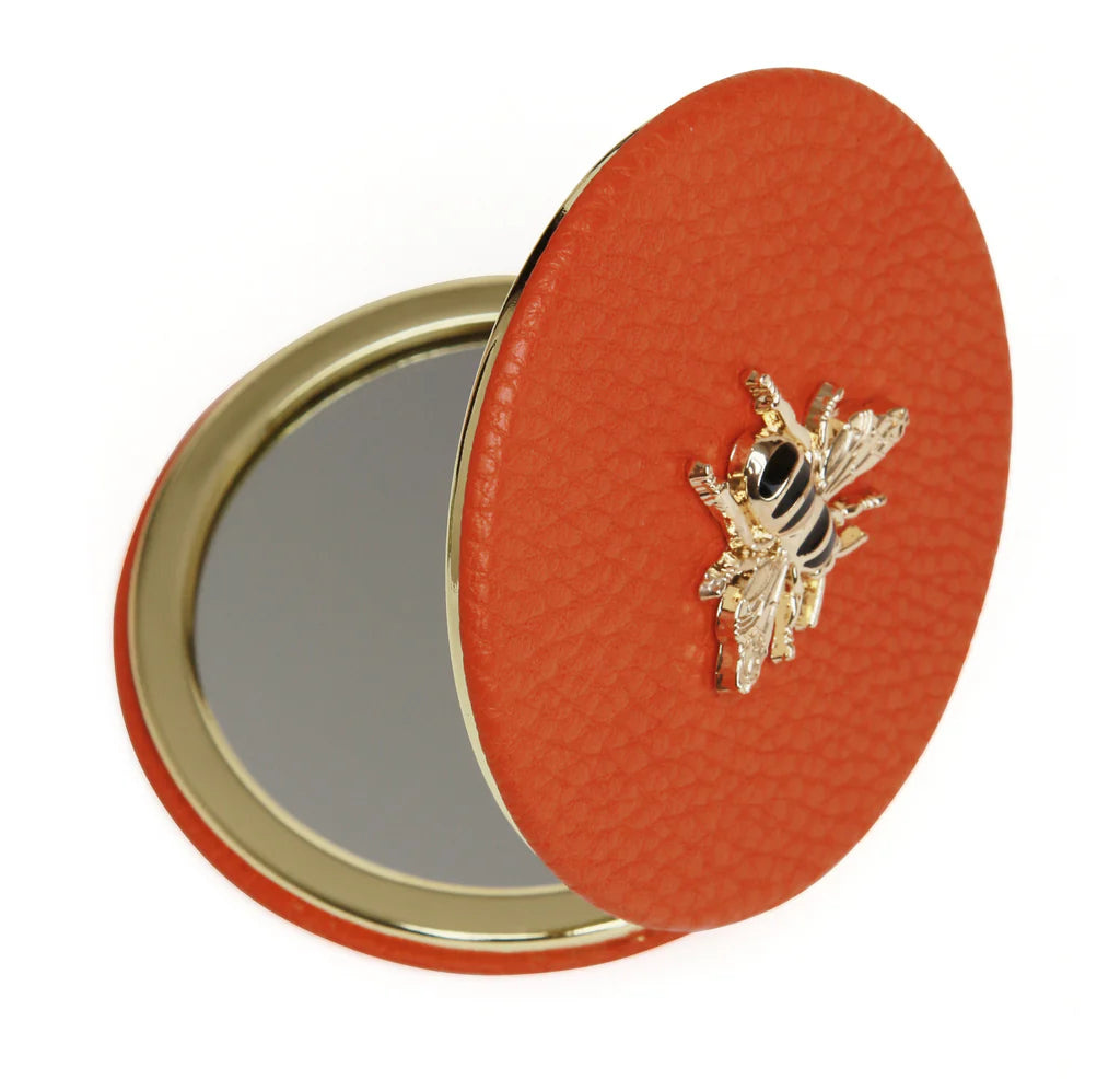 Orange Round Compact Mirror