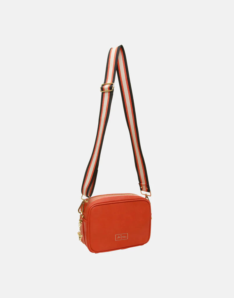 Orange Soho Double Zip Cross Body Bag