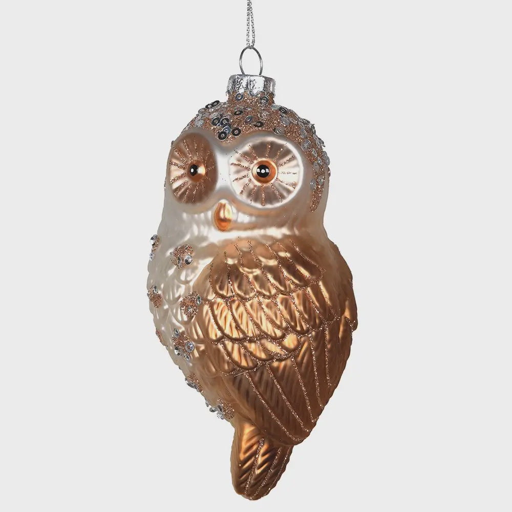 Oscar Hooting Owl Tree Ornament