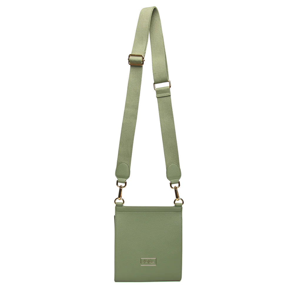 Sage green Bloomsbury Cross Body Bag by Alice Wheeler