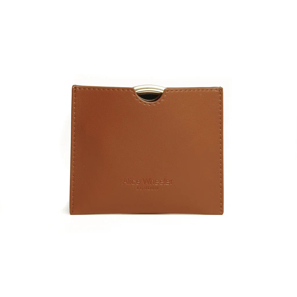 Tan Venice Compact Mirror and Pouch