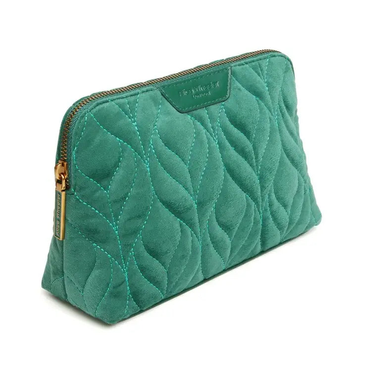 Alice Wheeler Teal Velvet Make up Bag