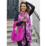 Pink Wild Orchid Shaggy Fur Handbag by Park Lane in Southend. BAG77