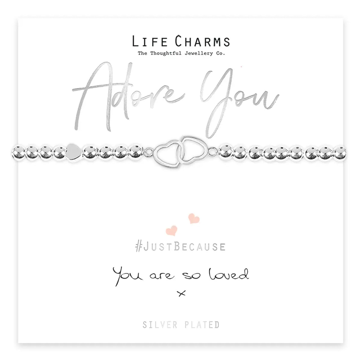 Adore You Joined Hearts Life Charms Bracelet in Southend