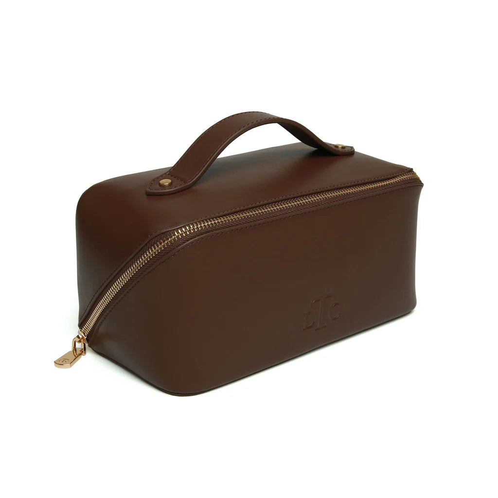 Brown Leather Train Case