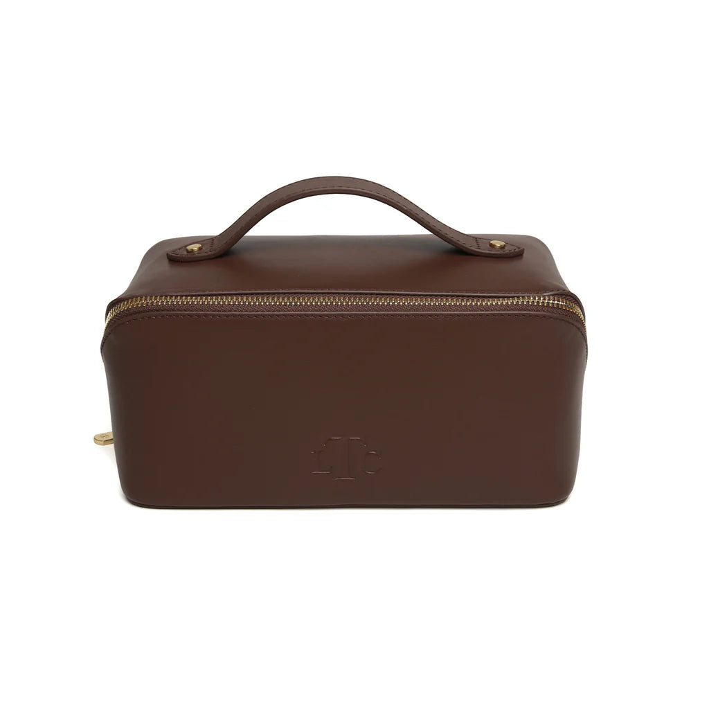 Brown Leather Train Case