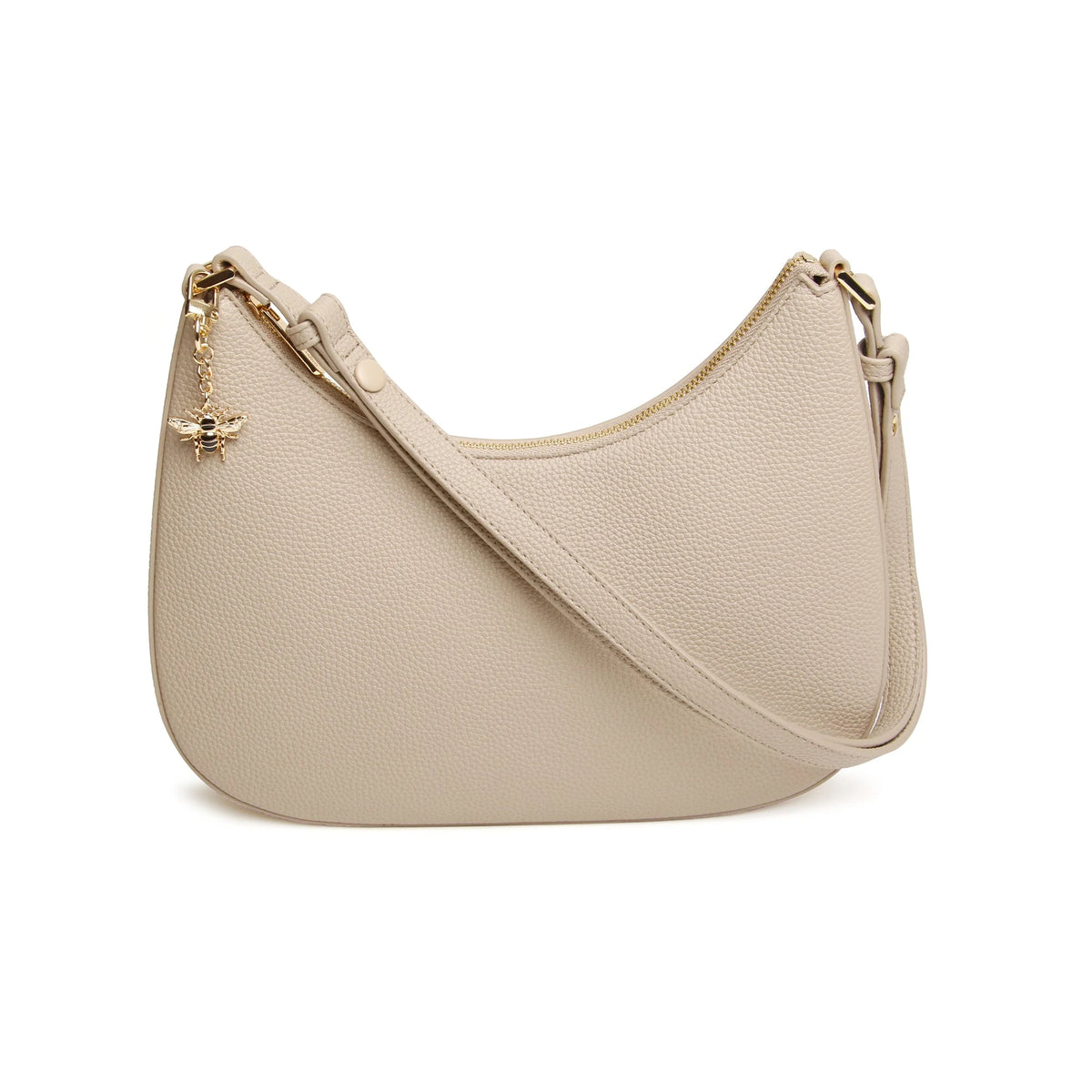 Stone Ascot cross body handbag with gold zipper by Alice Wheeler