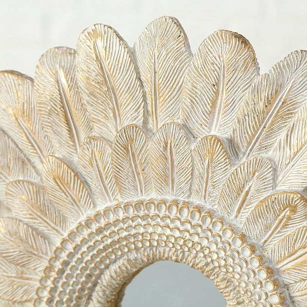 Ant. Gold Feather Deco on Base. H42