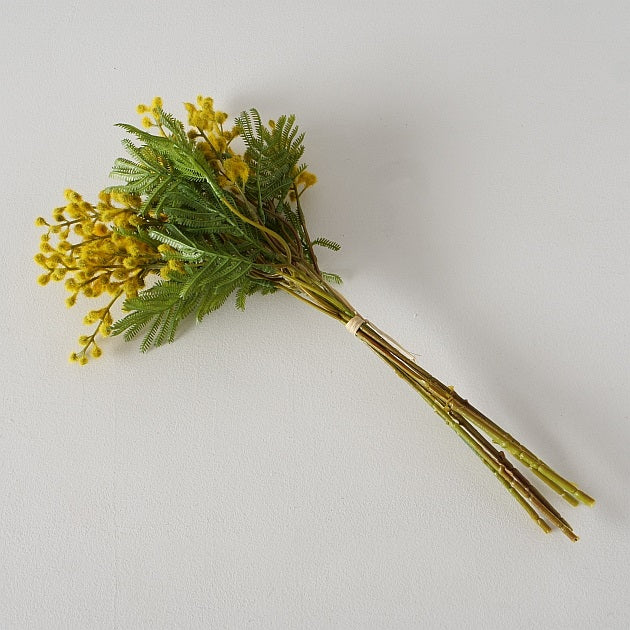 Faux Mimosa Flower Stem L40cm