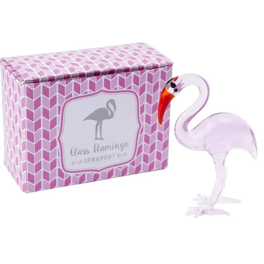 Artisan Glass Pink Flamingo Ornament in Southend at Under the Sun shop