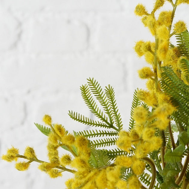 Faux Mimosa Flower Stem L40cm