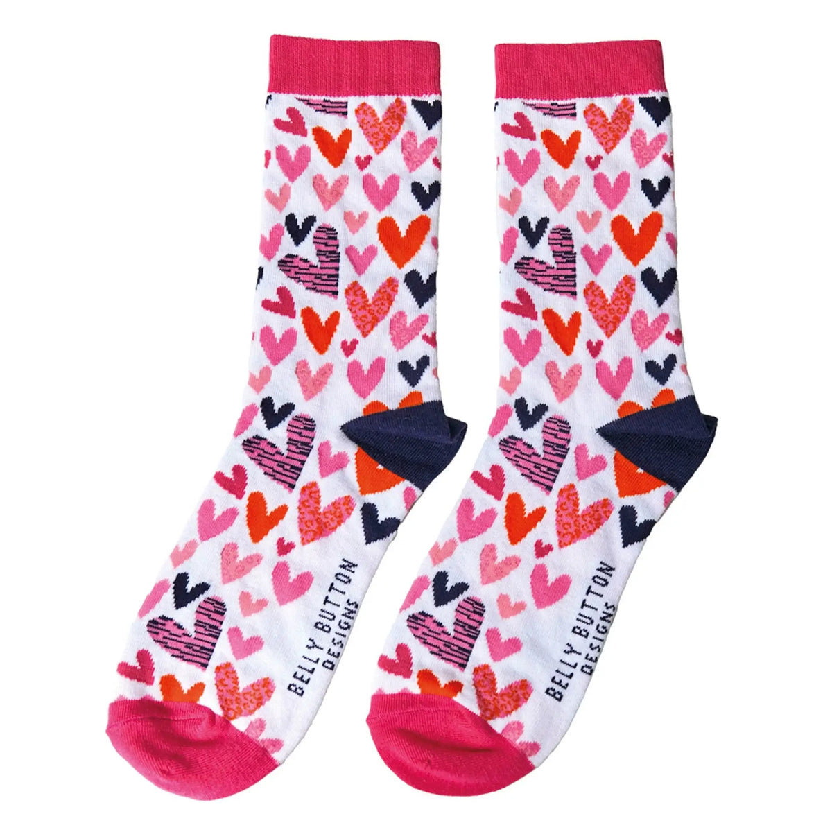 Heart Design Ladies Bamboo Socks by Belly Button in Southend