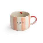 Bestie Striped Stoneware Mug