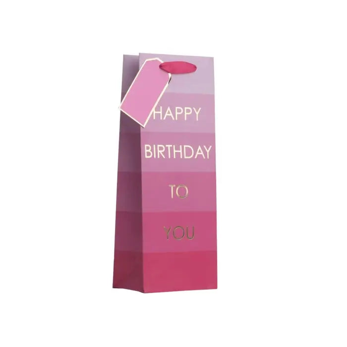 Shades of Pink HappyBirthday Bottle Bag