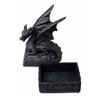 Black Dragon On Plinth Trinket Storage Box