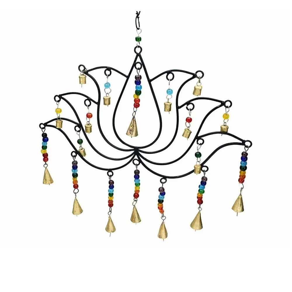 Black Lotus and Bells Hanging Decoration
