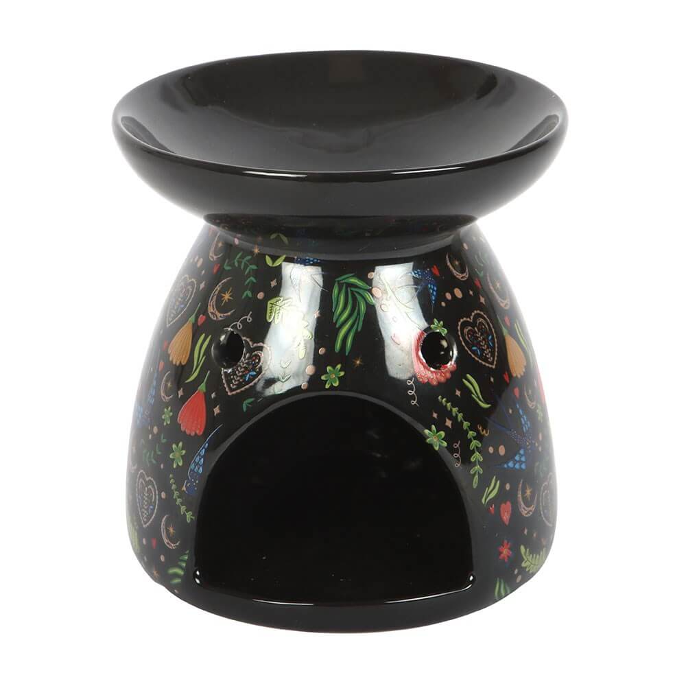 Black Midnight Bloom Print Oil Burner