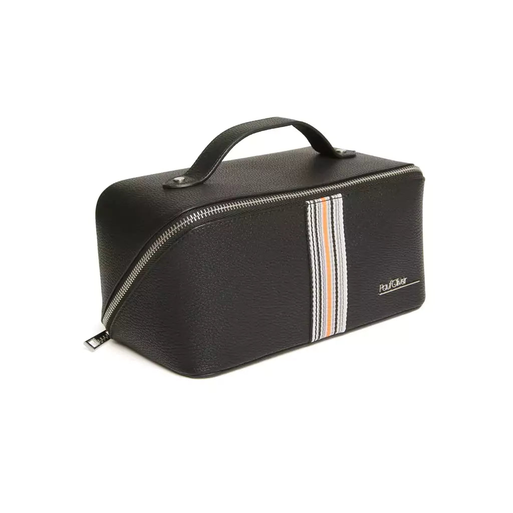 Black Paul Oliver Train Case with Orange Stripe