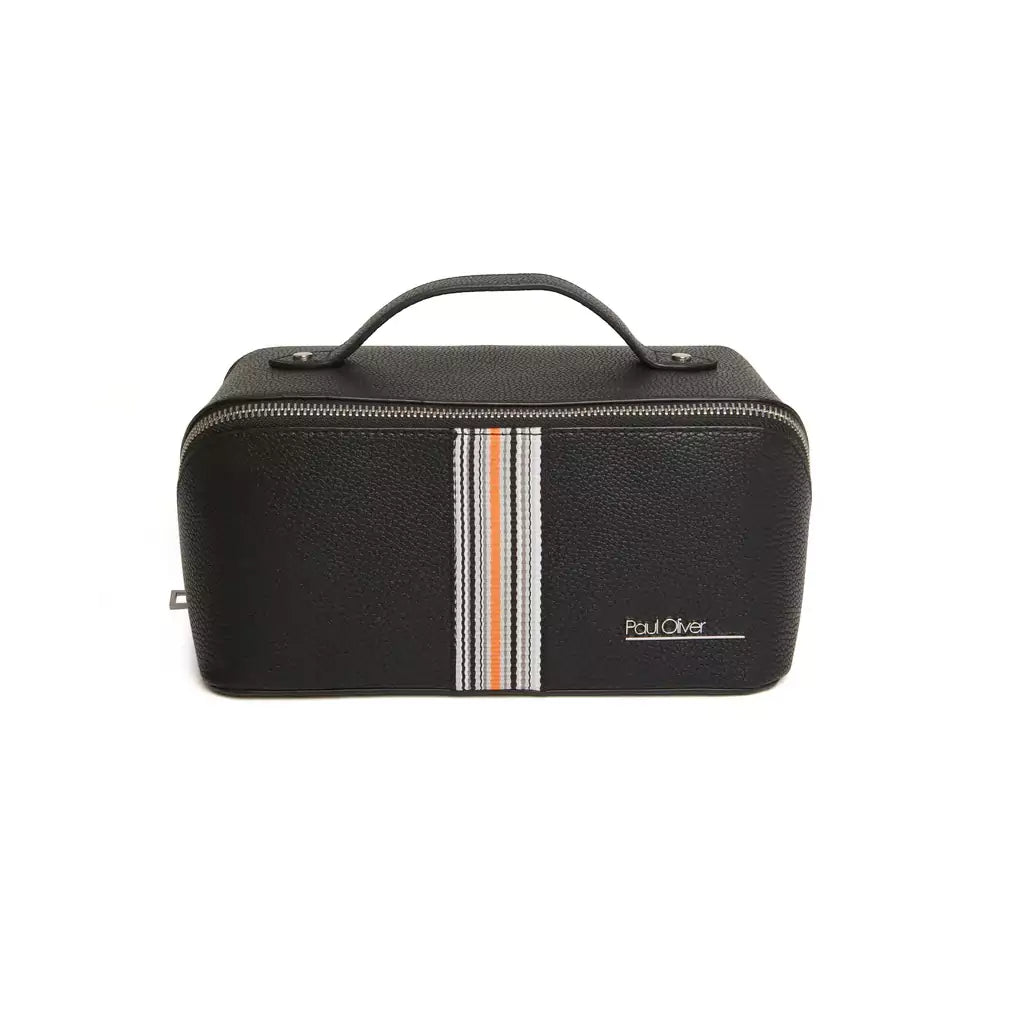 Black Paul Oliver Train Case with Orange Stripe