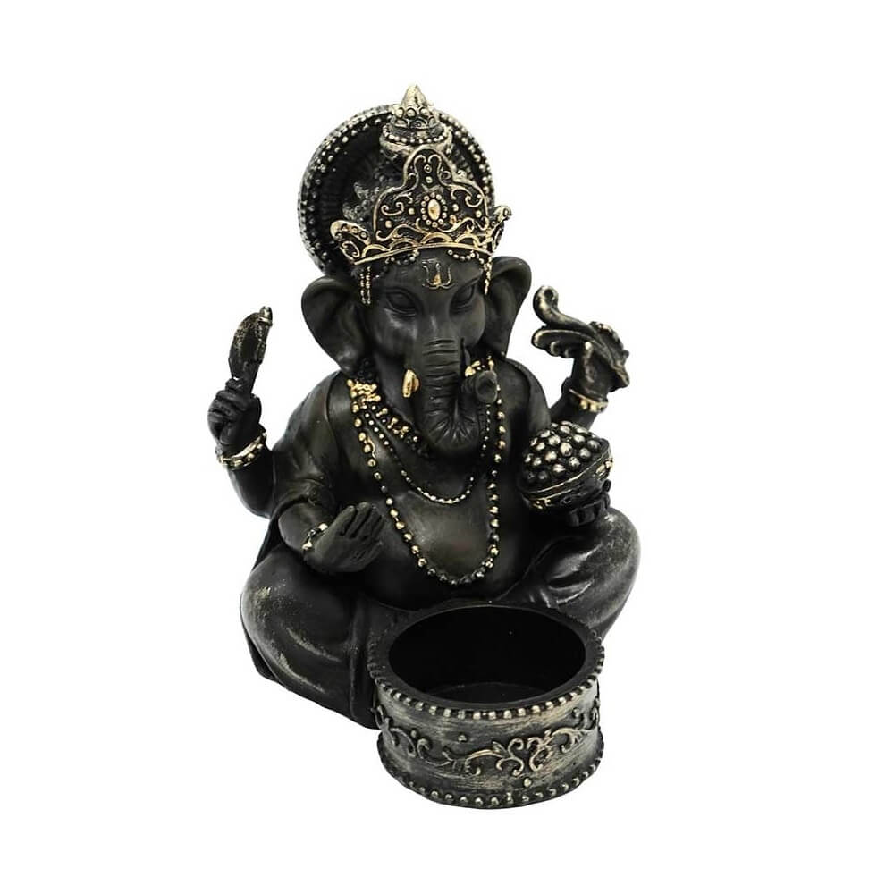 Black SittingGaneshTealight Holder