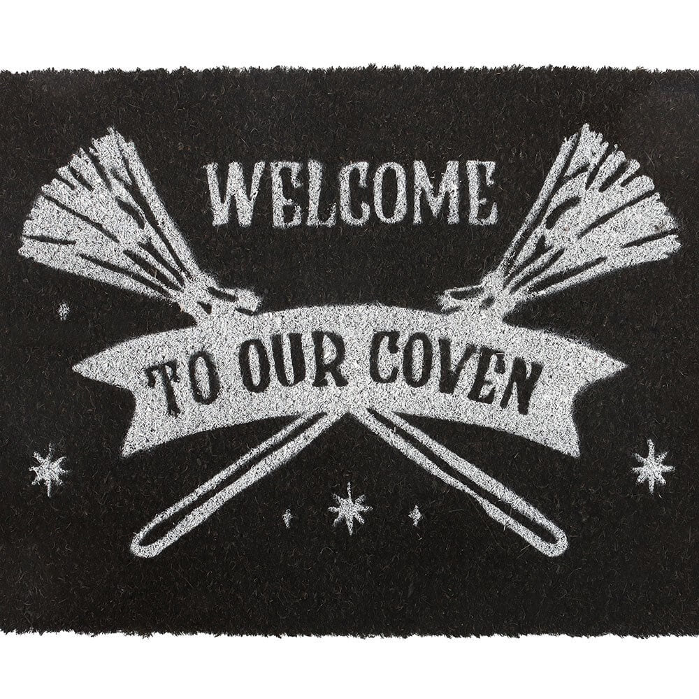 Welcome to Our Coven Black Doormat