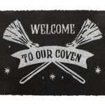 Welcome to Our Coven Black Doormat