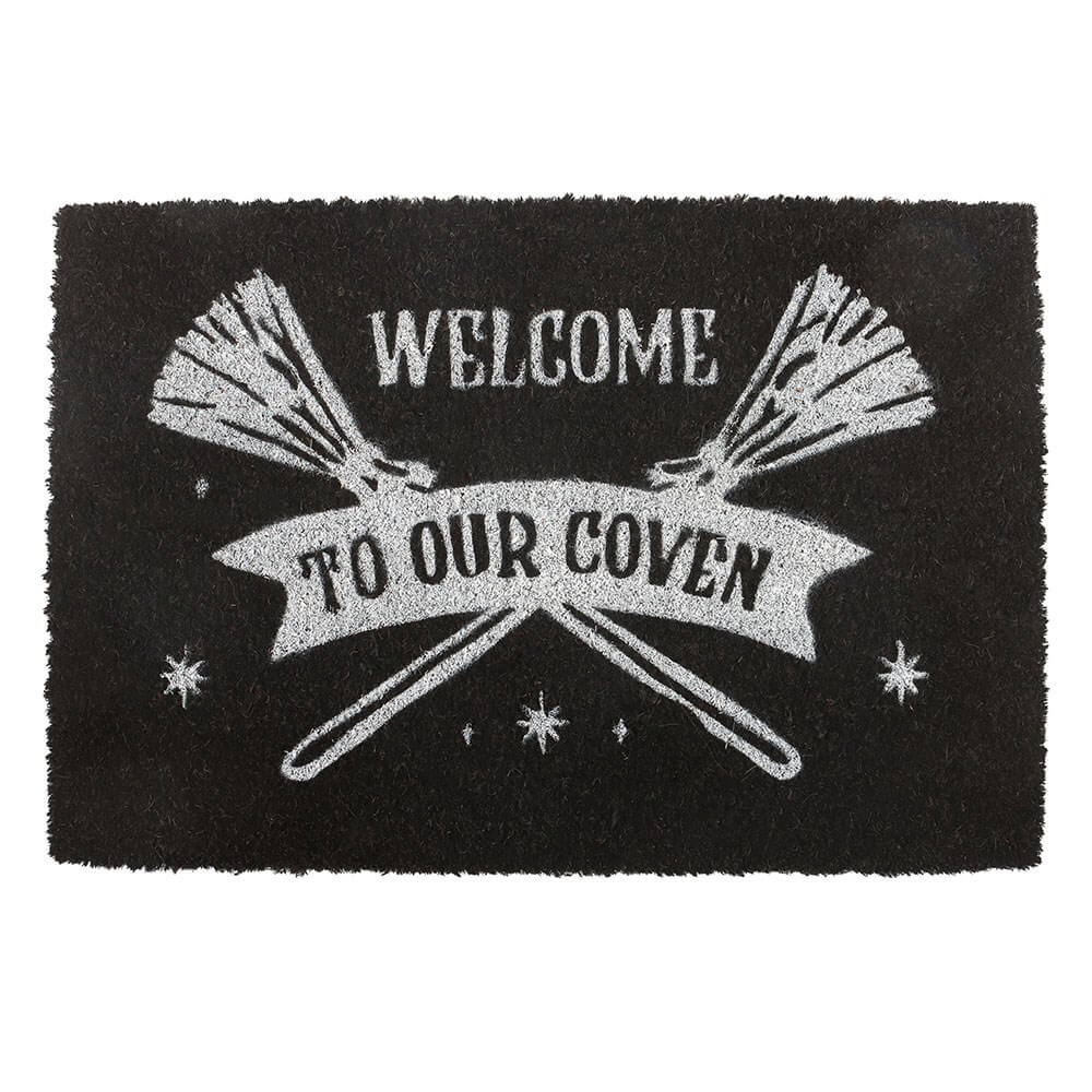 Welcome to Our Coven Black Coir Doormat