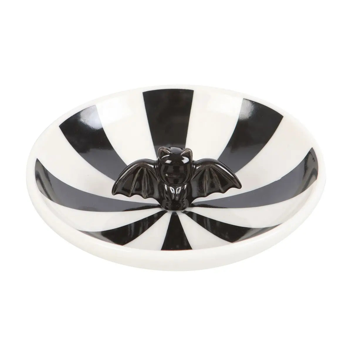 Black & White Striped Bat Trinket Dish