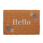 Blooming Lovely Natural Hello Floral Coir Doormat